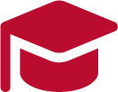 Icon: red graduation cap