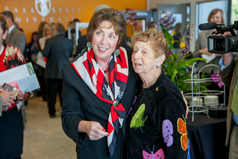 Marilyn K. Glick and Marianne Glick pose for a photo at the groundbreaking ceremony
