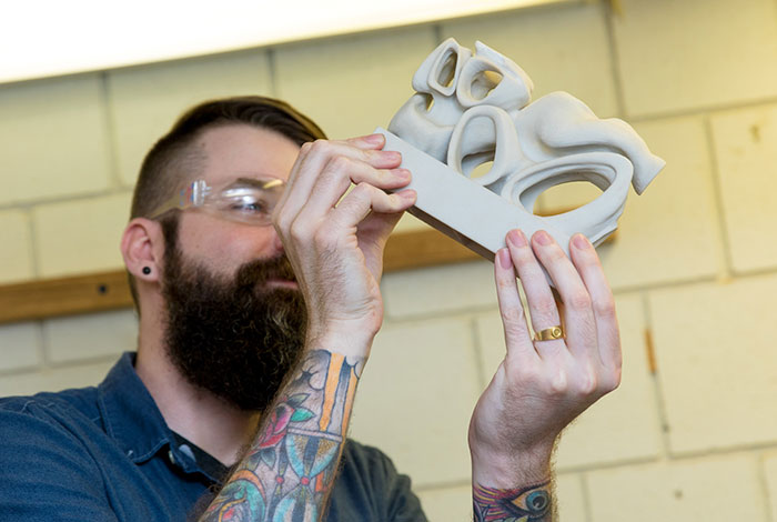 Student in Digital Simulation Lab