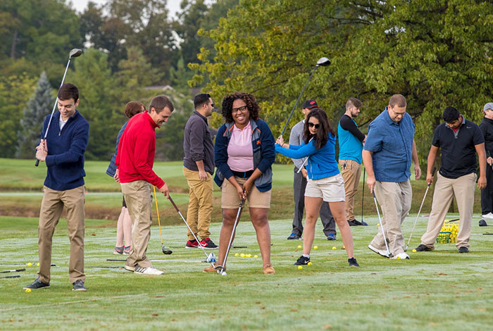 Students at Golf Course