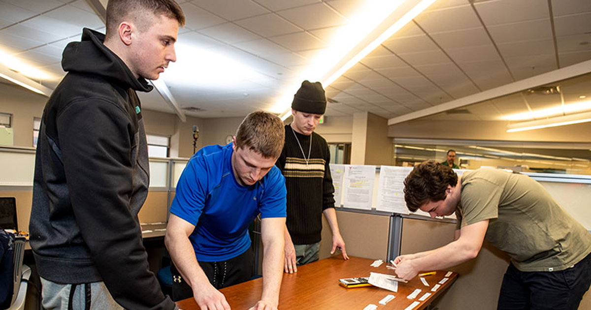 Students working together