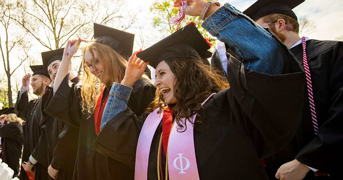 Happy graduates - Ball State University Spring 2022 Commencement