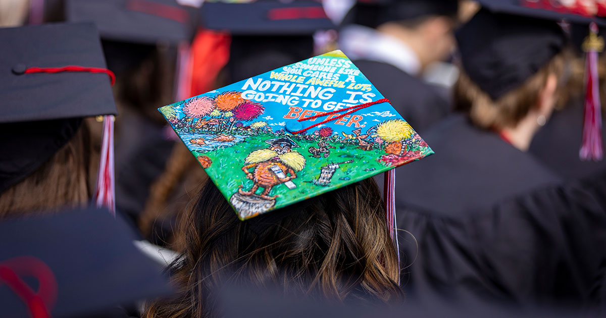 Decorated graduation cap - Ball State University Spring 2022 Commencement