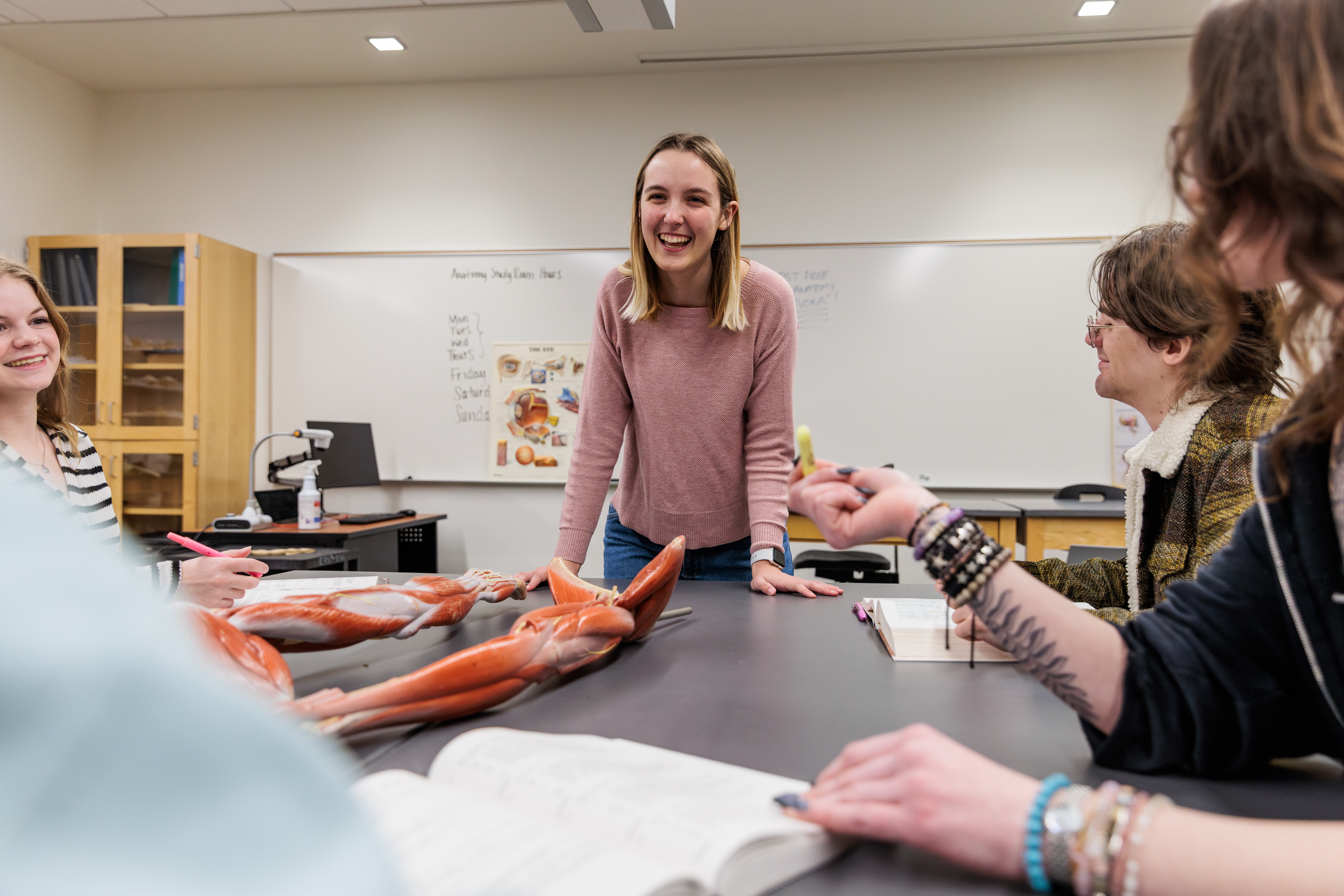 Students in anatomy classroom