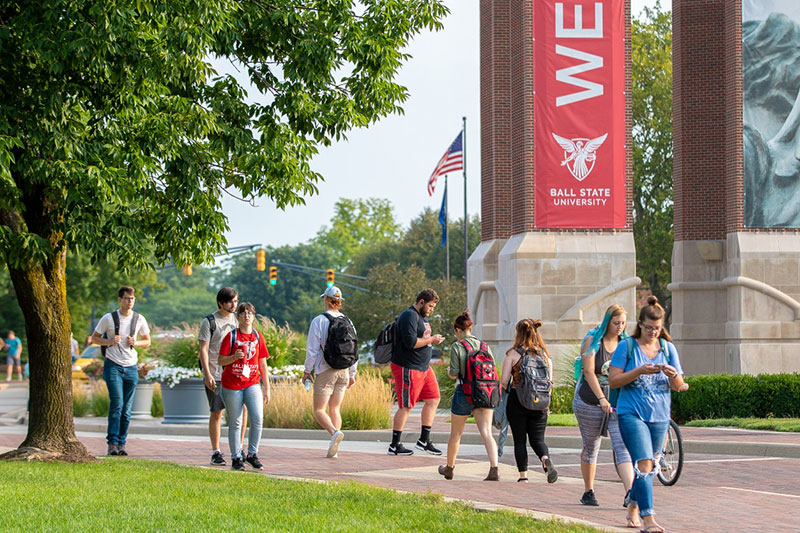 Students walk down McKinley