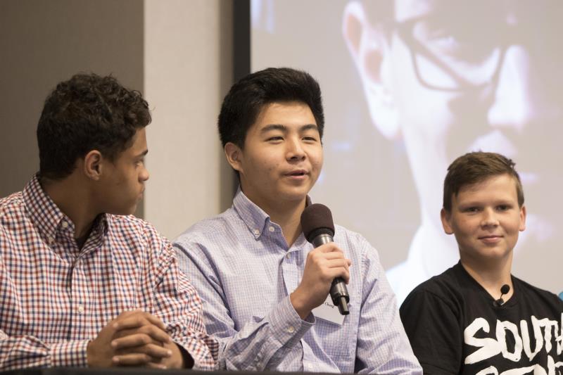 Economics student giving a presentation.