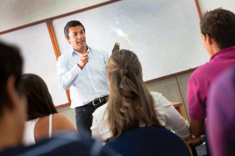 Instructor in front of class