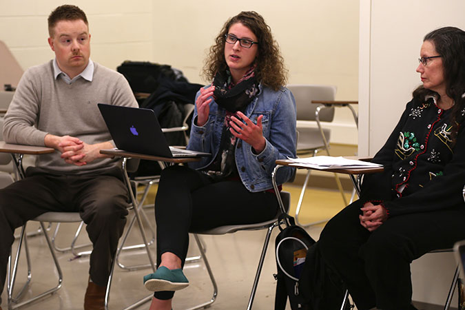 Students sitting together in a classroom.