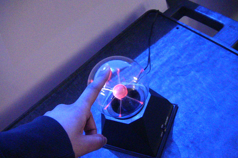 A student using technology.