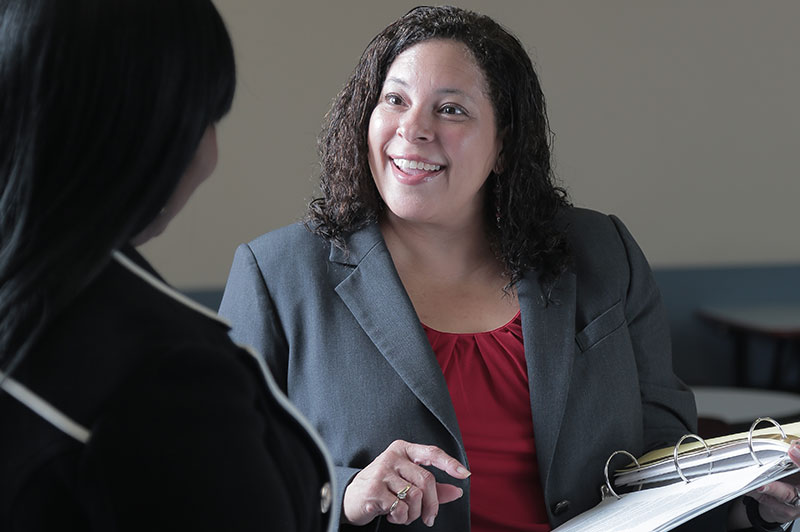 Two professionals working together.