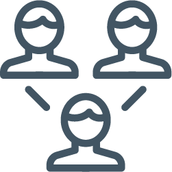 icon of 3 people interacting