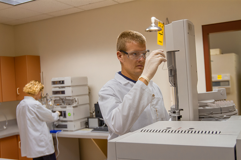 Students work in the Mass Spectrometry Laboratory