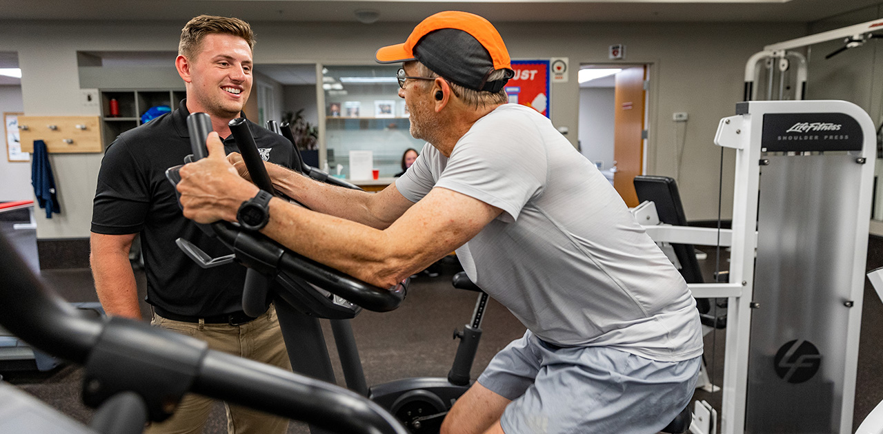 Student working with client