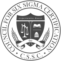 Gemini said A circular black and white seal with a central crest and text around the border that says Council for Six Sigma Certification C.S.S.C.
