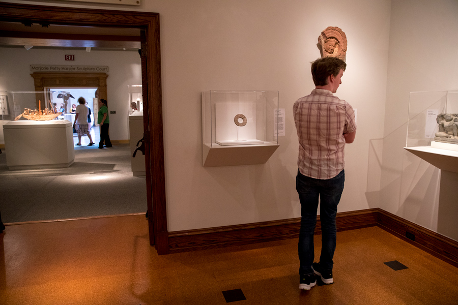 student in the David Owsley Museum of Art