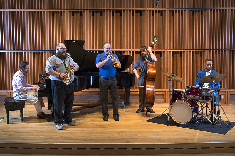 faculty jazz combo performing on stage