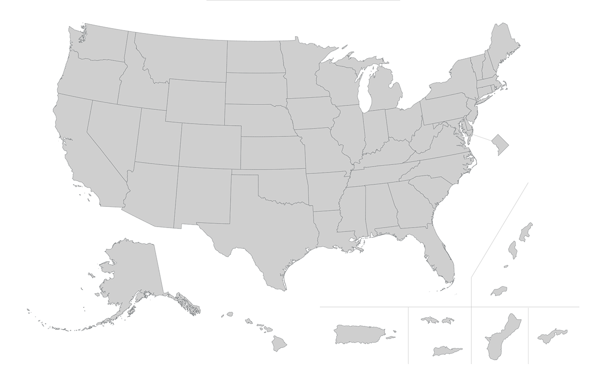 Map of United States and Territories