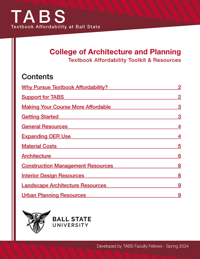 College of Architecture and Planning TABS Toolkit