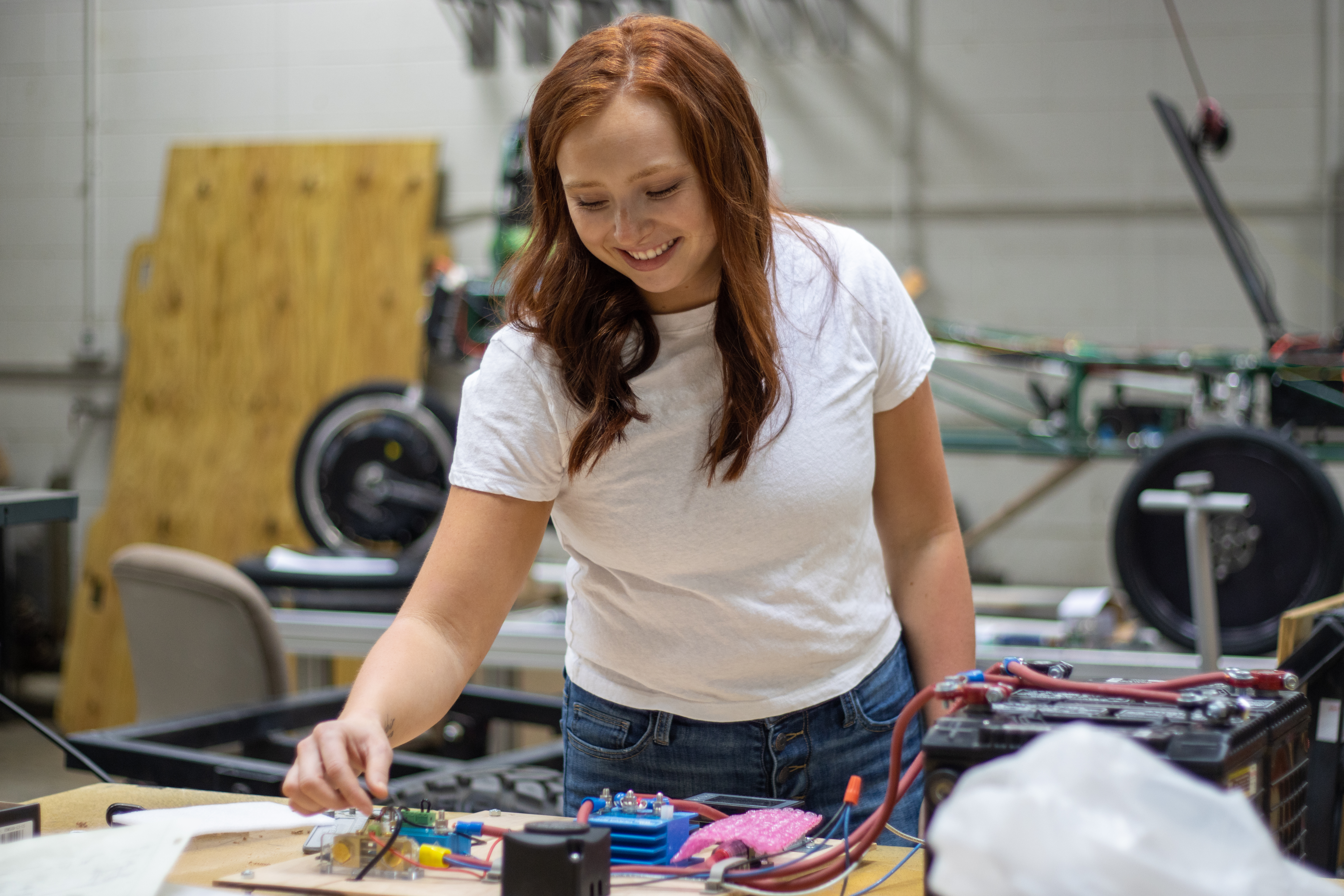 Lindsey Herrara doing electrical engineering