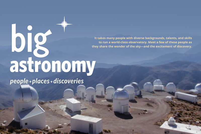 Big Astronomy Show Poster with Telescopes on a Mountain