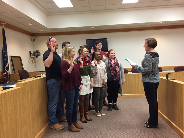 students in a courtroom