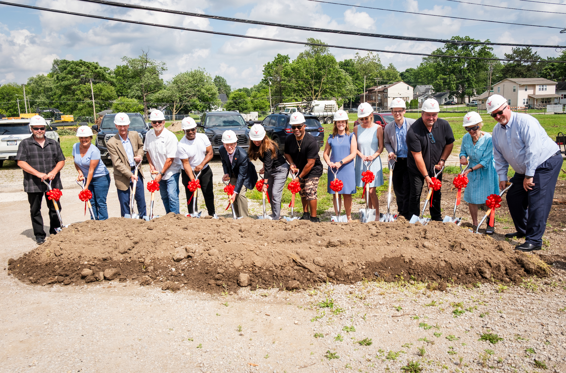 President Mearns and others breaking ground