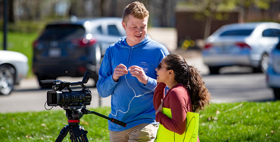 Students with video camera