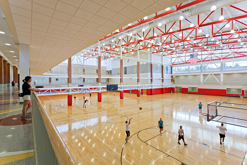 basketball courts at the Student Recreation and Wellness Center