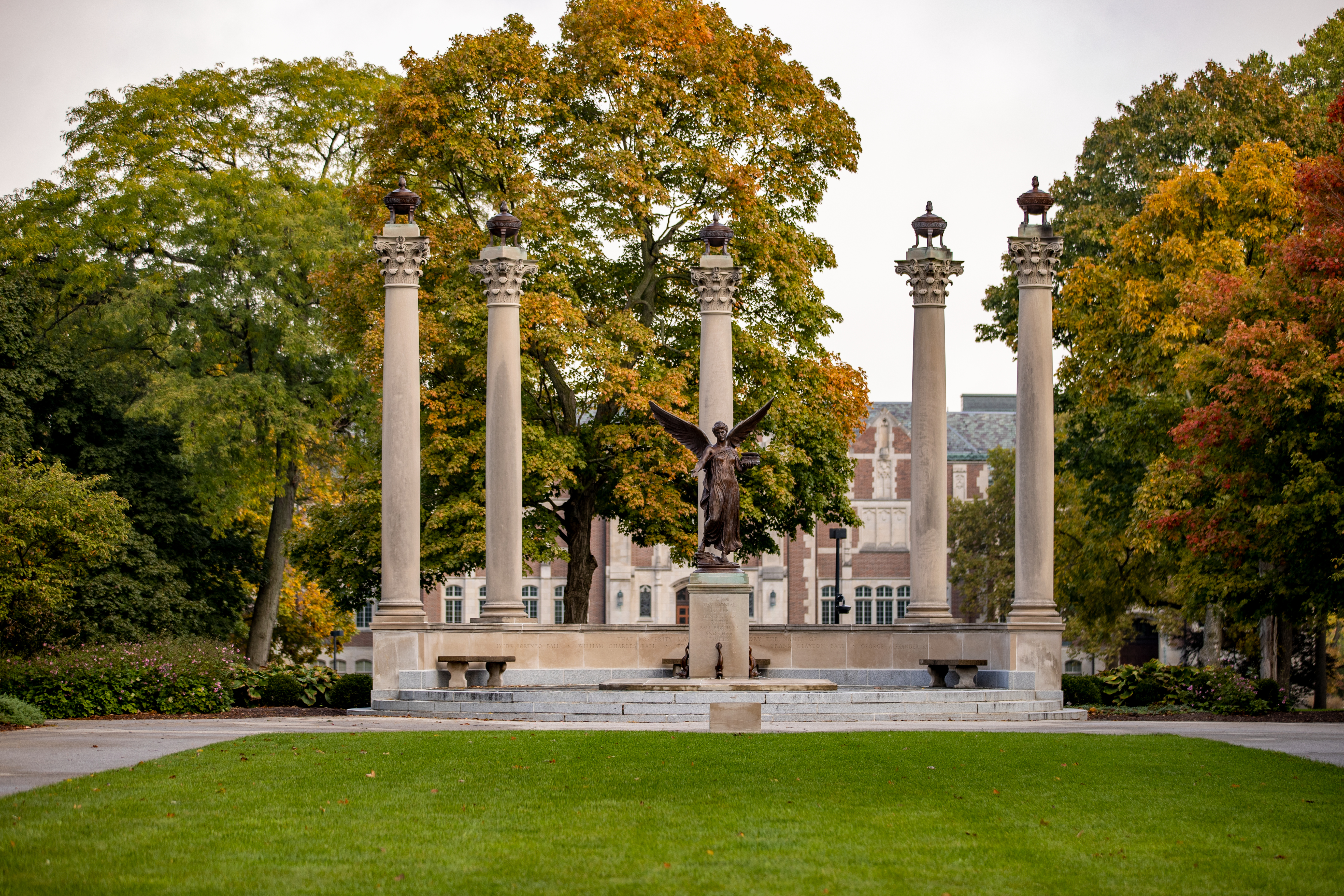 Beneficence statue on campus