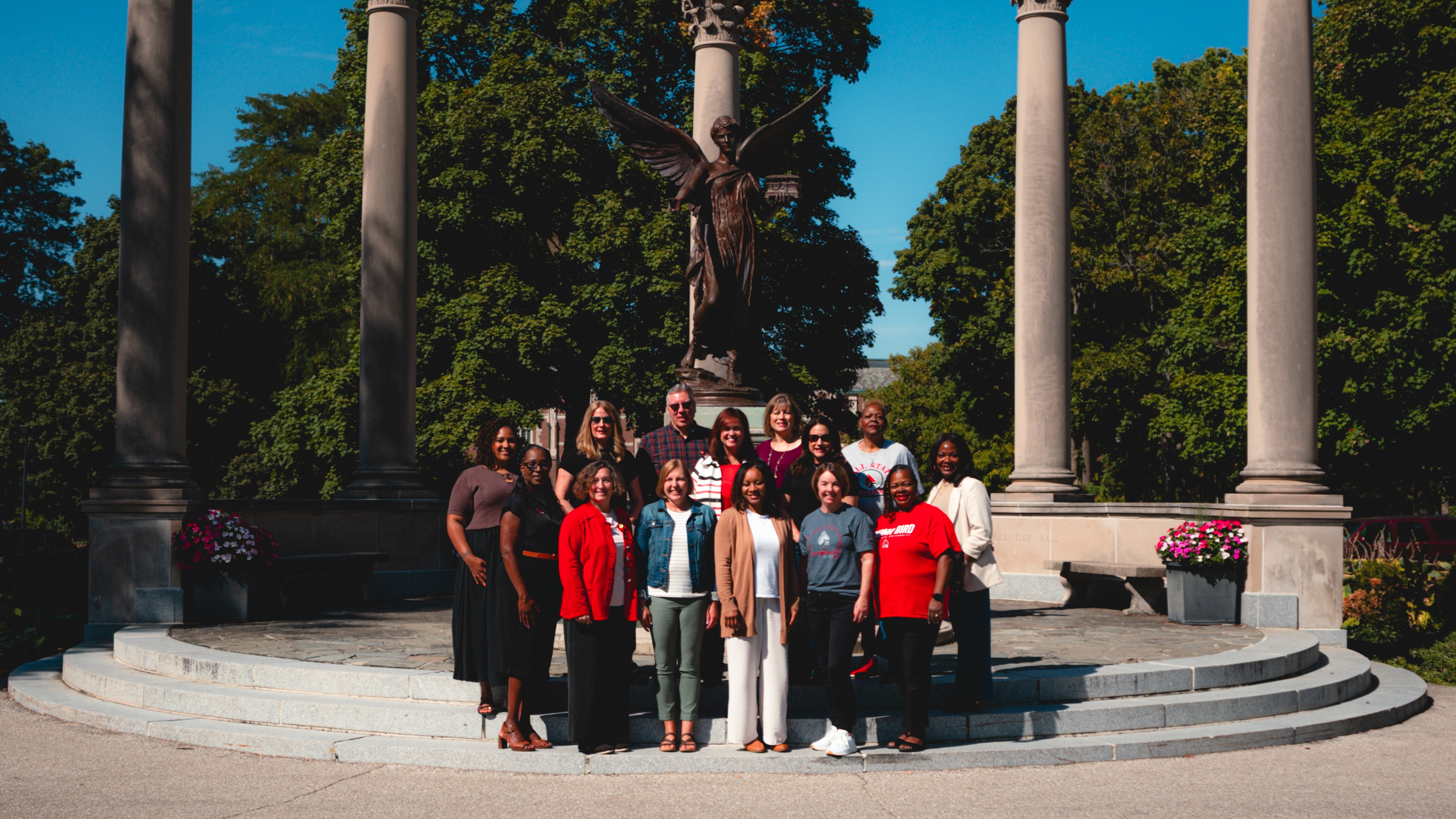 2025 Parents and Families Advisory Council. Row 1 left to right: Dr. Ro-Anne Royer Engle, Michele Lyons, Kristin Schmidt, Erica Hewlin, Heather Fordeck, Michelle Nelson. Row 2 left to right: Alexis Watts, Leah Grobey, Joe Parsey, Staci Vincent, Kathy Christensen, Veronica Rodriguez, Robbin Johnson, Heather Bonds.