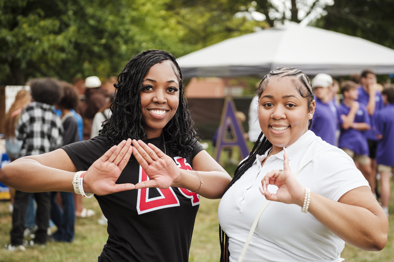 Students at the sorority rush event