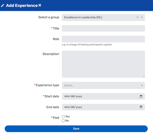 Ball State University My Experience Journal Add Experience