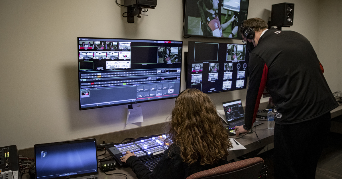 students behind the scenes producing esports