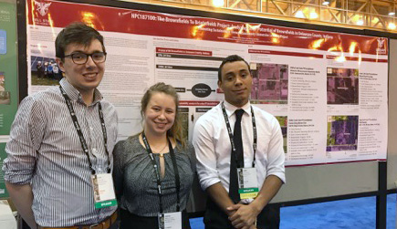 Students during a poster presentation