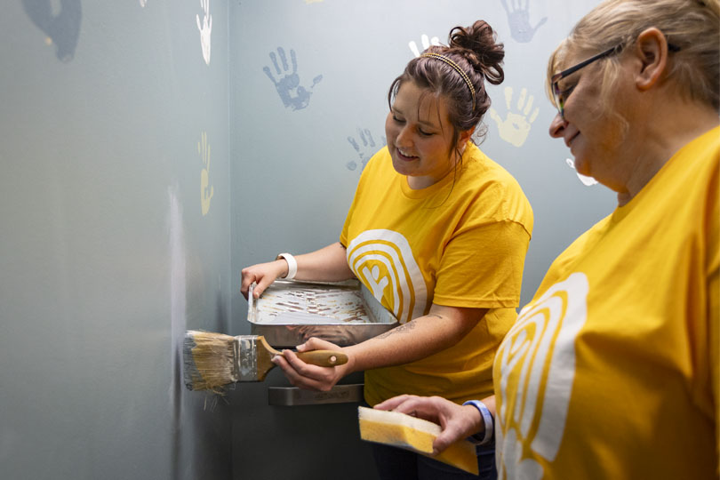 Employees volunteering during United Way day of action