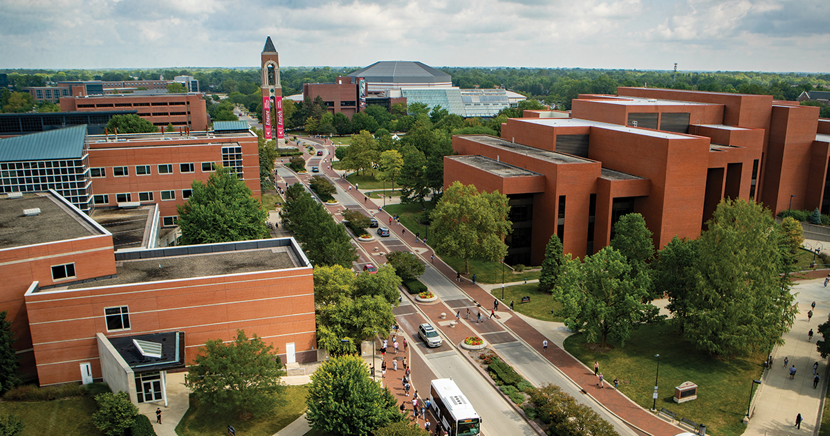 Arial view of campus