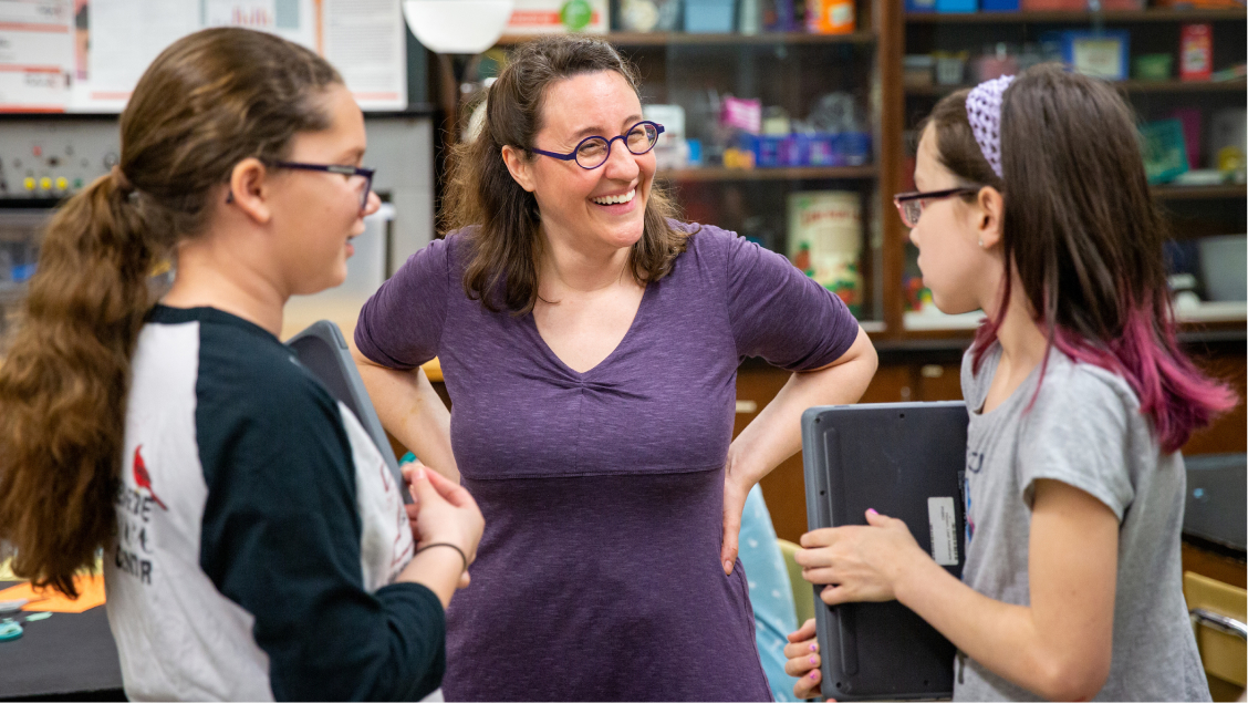 Teacher with 2 students