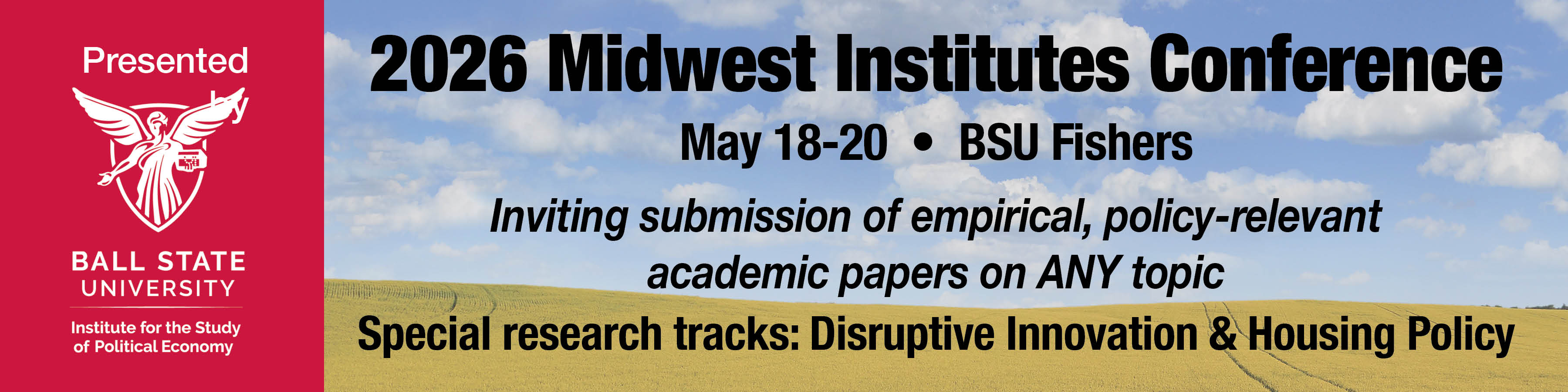 Header image for 2026 Midwest Institutes Conference, May 18=20 at BSU Fishers