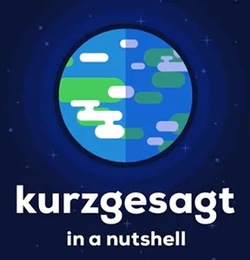 poster with cartoon earth and "kurzgesagt in a nutshell" text