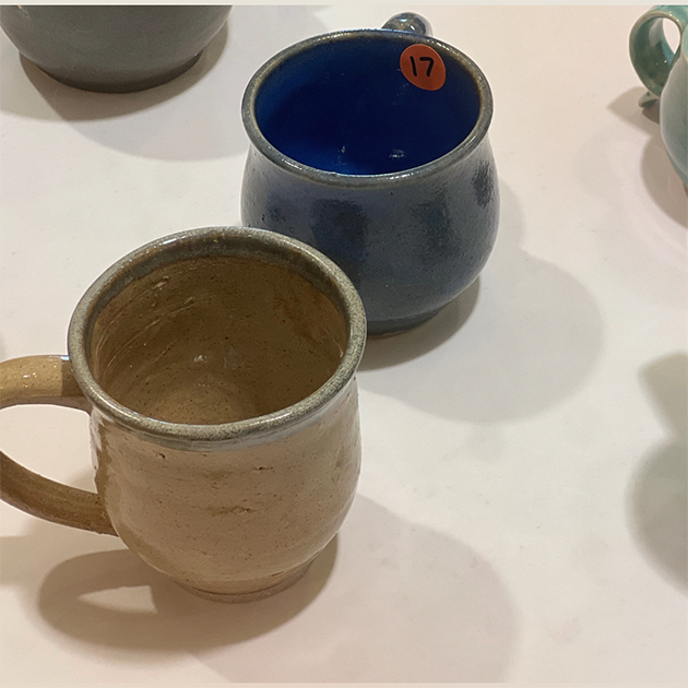 mugs made by Ball State Art students