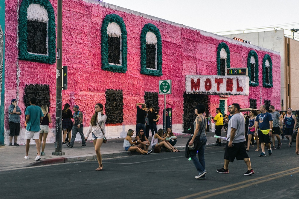 PinataMotel.jpg Piñata Motel 2016 Paper and glue on existing motel. Photo: Krystal Ramirez