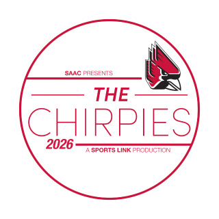 SAAC presents the Chirpies 2026 a Sports Link Production all in red Font with Cardinal Head in Red circle