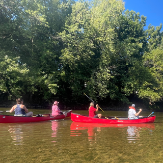 People in canoes on the White River