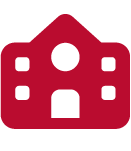 Icon: red school building