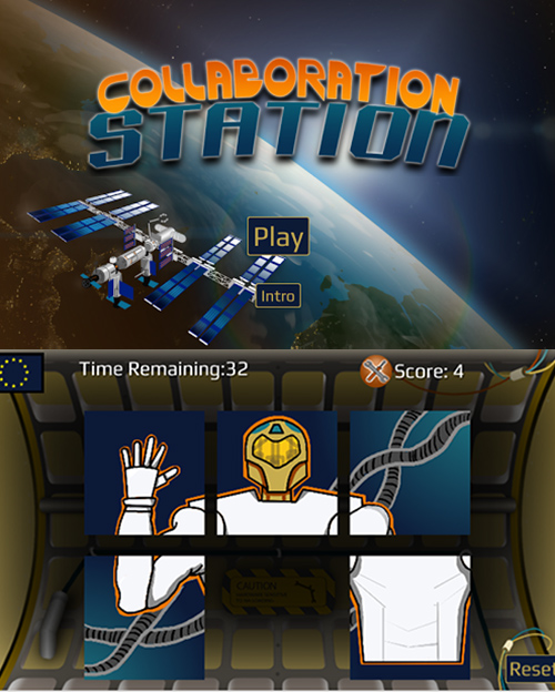 Imagery from Collaboration Station, a new video game created by Ball State students