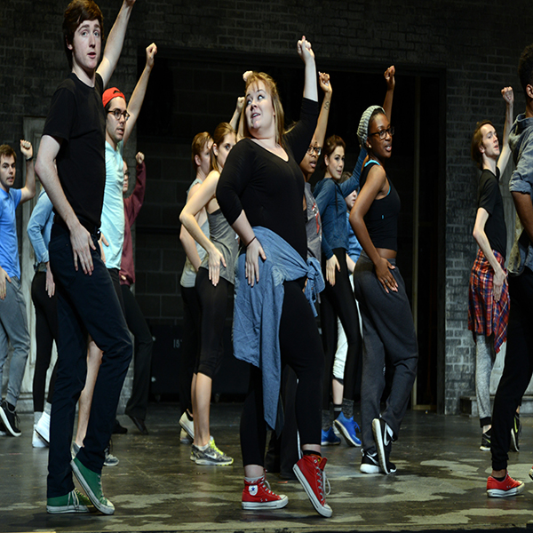 Hairspray cast practicing a dance number