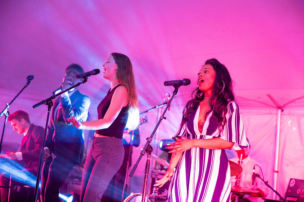 band performs during Centennial Kickoff