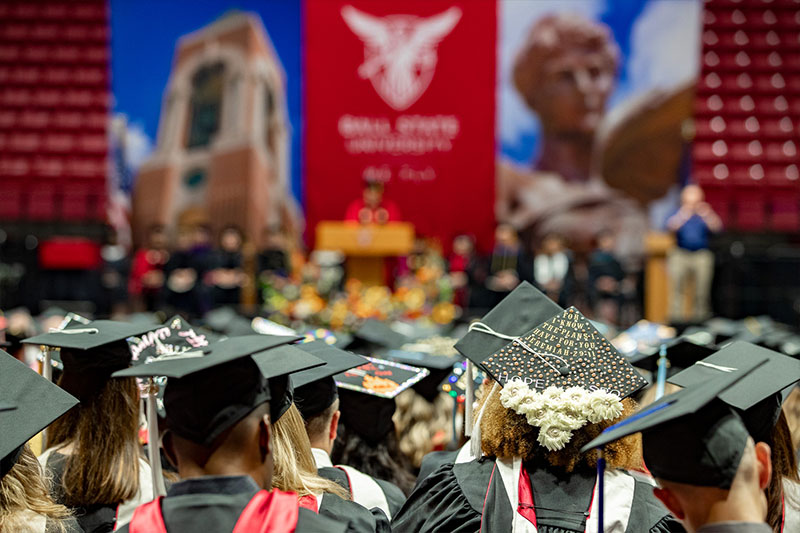 Graduates listening to speaker