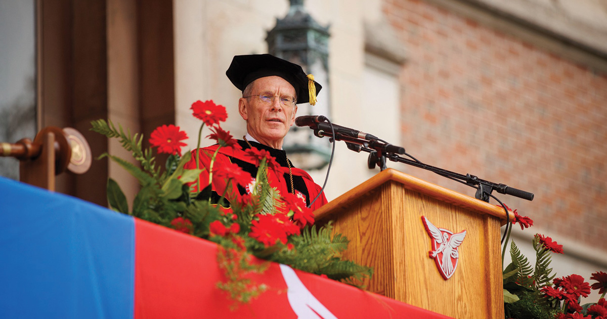 President Mearns at podium