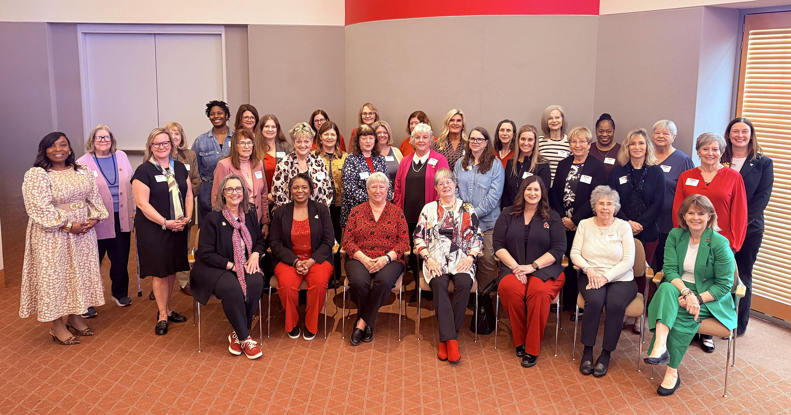 Group photo of Ball State’s Women of Beneficence members at their annual meeting on March 11, 2026, at the Ball State Alumni Center.